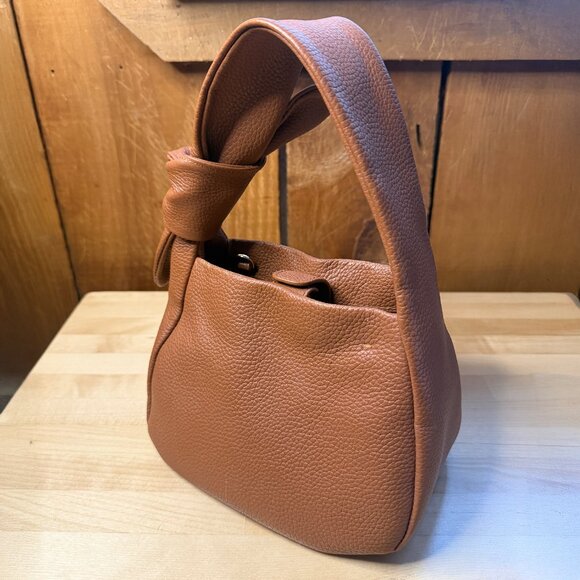 Italian Leather Mini Bow Bag (Cognac) - Picture 5 of 13
